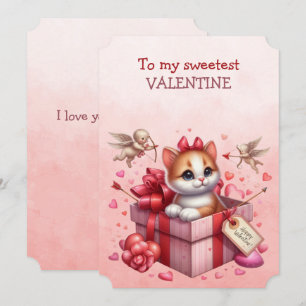 Cartes Pour Fêtes Annuelles Mon plus doux kitten de la Saint-Valentin dans une