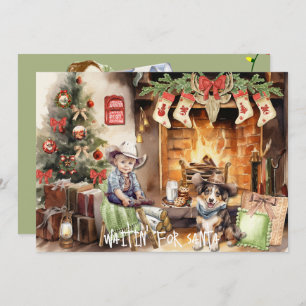 Cartes Pour Fêtes Annuelles Mon pote et moi attendons pour Père Noël Christmas