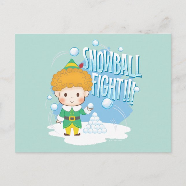 Cartes Pour Fêtes Annuelles Mon pote, l'Elf Snowball combat ! (Devant)