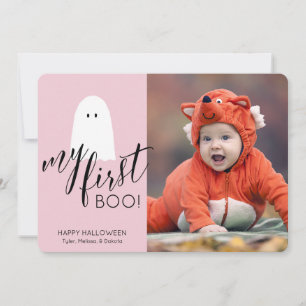 Cartes Pour Fêtes Annuelles Mon premier Boo Mignon Fantôme Photo Halloween Ros