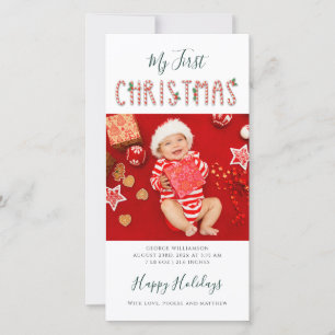 Cartes Pour Fêtes Annuelles Mon premier collage de photos de bébé à Noël