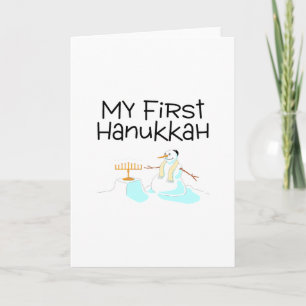 Cartes Pour Fêtes Annuelles Mon premier Hanoukka (Snowman)