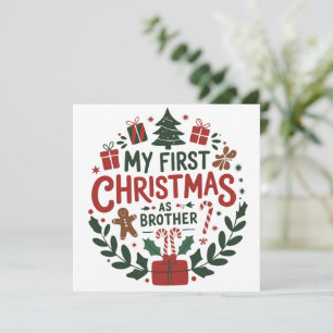 Cartes Pour Fêtes Annuelles Mon premier Noël en tant que frère tenue de famill