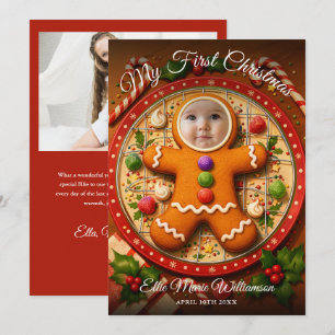 Cartes Pour Fêtes Annuelles Mon premier Noël Mignon pain d'épice 2 Photo