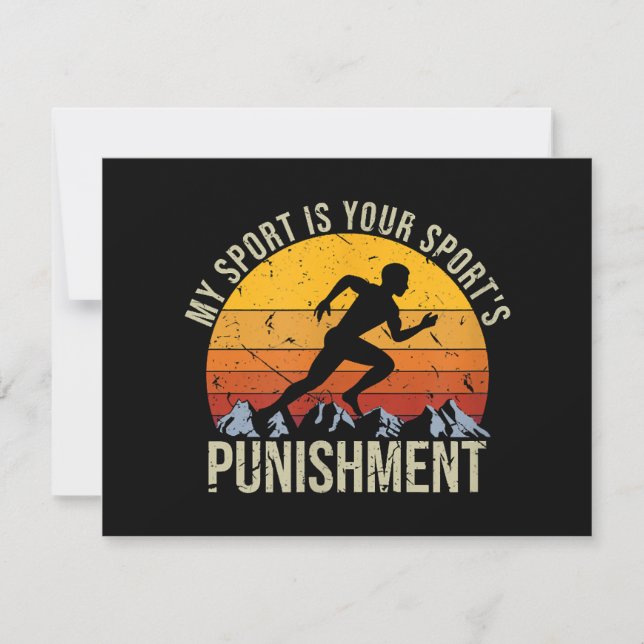Cartes Pour Fêtes Annuelles Mon Sport Est Votre Punition Sportive Cross Cou (Devant)