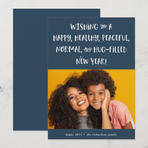 Cartes Pour Fêtes Annuelles Mon vœu pour 2021   Photo Bleu Bonne Année