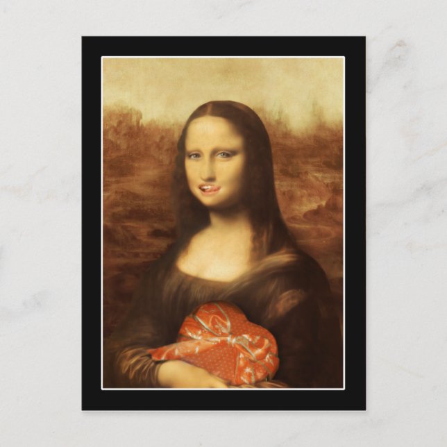 Cartes Pour Fêtes Annuelles Mona Lisa aime les bonbons de Valentine (Devant)