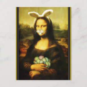 Cartes Pour Fêtes Annuelles Mona Lisa Bunny Ears Pâques