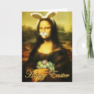 Cartes Pour Fêtes Annuelles Mona Lisa Bunny Ears Pâques