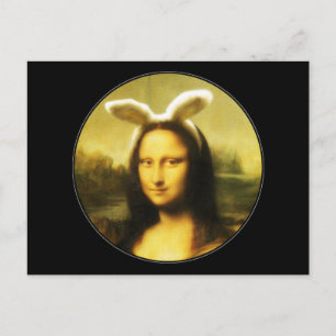 Cartes Pour Fêtes Annuelles Mona Lisa Bunny Ears Pâques