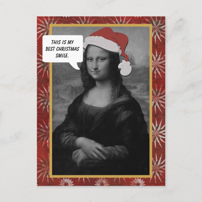 Cartes Pour Fêtes Annuelles Mona Lisa Christmas Smile Anti Christmas Card (Devant)
