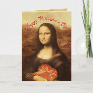 Cartes Pour Fêtes Annuelles Mona Lisa Coeur Saint Valentin Baiser