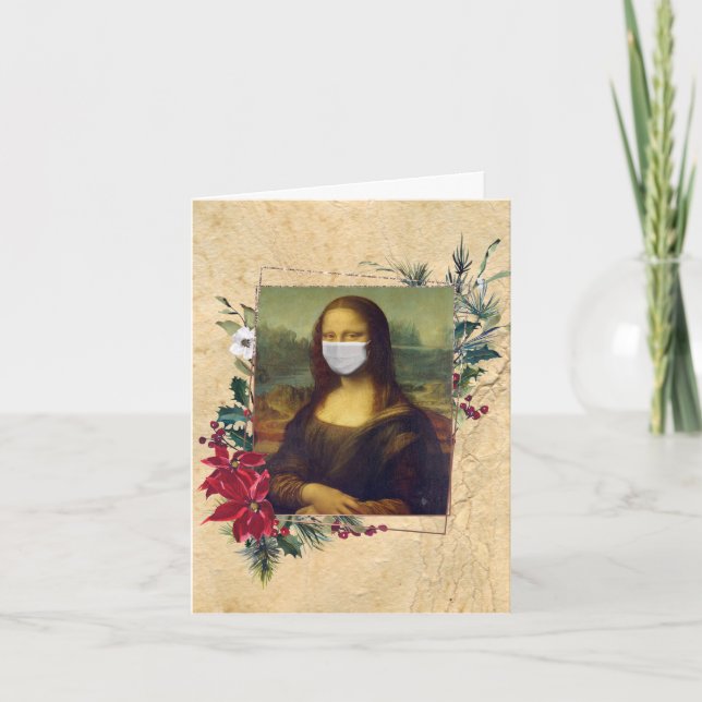 Cartes Pour Fêtes Annuelles Mona Lisa Covid 2020 Noël (Devant)
