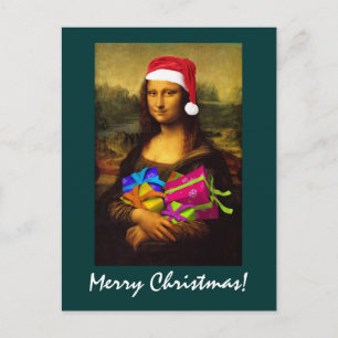 Cartes Pour Fêtes Annuelles Mona Lisa Santa Claus