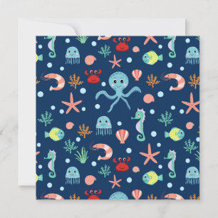 Cartes Pour Fêtes Annuelles Monde marin