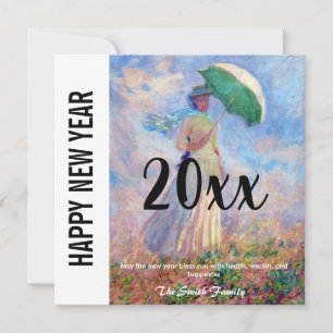 Cartes Pour Fêtes Annuelles Monet - Bonne année / Femme avec un parasol