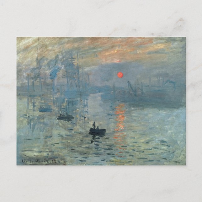 Cartes Pour Fêtes Annuelles Monet Impression Sunrise Soleil Levant Peinture Le (Devant)