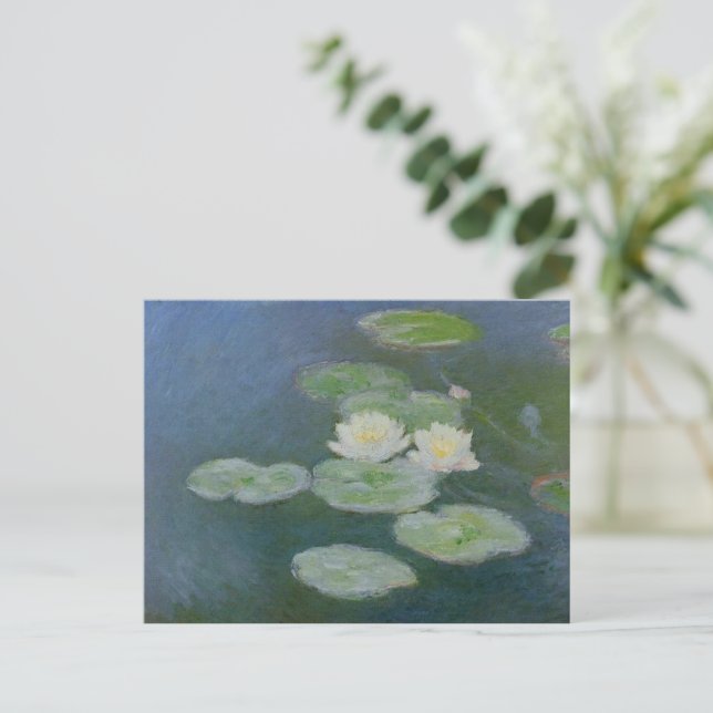 Cartes Pour Fêtes Annuelles Monet Water Lilies Effet du soir (Debout devant)