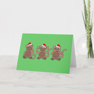 Cartes Pour Fêtes Annuelles monkey Christmas