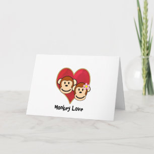 Cartes Pour Fêtes Annuelles Monkey Love Valentine's Day Greeting Card