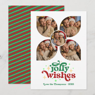 Cartes Pour Fêtes Annuelles Monnaie et canneberge Retro Photo Collage Noël