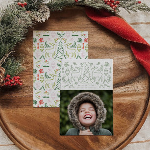 Cartes Pour Fêtes Annuelles Monnaie verte Motif scandinave Photo de Noël