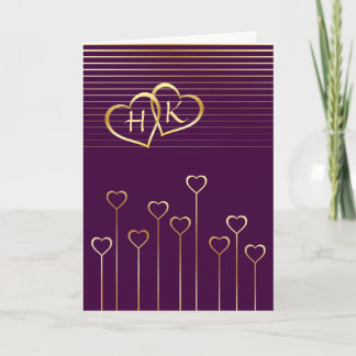 Cartes Pour Fêtes Annuelles Monogram Golden Heart