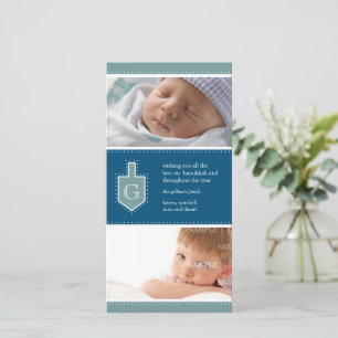 Cartes Pour Fêtes Annuelles Monogram Hanukkah Dreidel