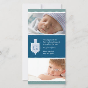 Cartes Pour Fêtes Annuelles Monogram Hanukkah Dreidel
