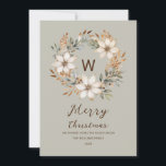 Cartes Pour Fêtes Annuelles Monogramme Boho Natural Winter Wath Christmas<br><div class="desc">Célébrez la saison avec notre modèle de carte de Noël Monogram Boho Natural Winter Wreath. Doté d'une couronne de terre élégante et d'un monogramme personnalisable,  cette carte allie charme bohème et élégance festive. Parfait pour ajouter une touche personnelle à vos salutations de vacances.</div>