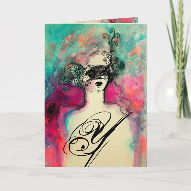 Cartes Pour Fêtes Annuelles MONOGRAMME DE CHARME / Bonne fête du Nouvel An (Devant)