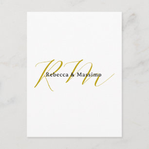 Cartes Pour Fêtes Annuelles Monogramme de nom moderne de couleur or unique exc