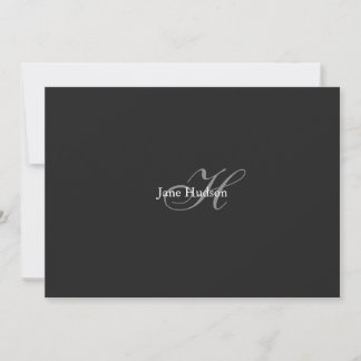 Cartes Pour Fêtes Annuelles Monogramme gris noir simple cadeau spécial simple