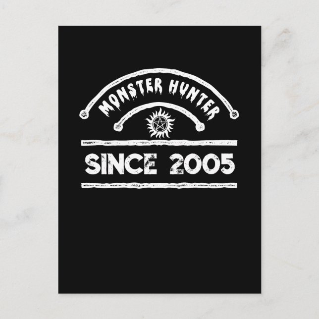 Cartes Pour Fêtes Annuelles Monster Hunter Sigil Typographie détenue (Devant)