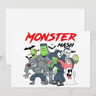 Cartes Pour Fêtes Annuelles Monster Mash Bash — Équipage Éffrayant en mode Par