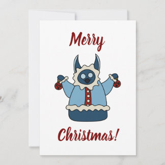 Cartes Pour Fêtes Annuelles Monstre de Noël avec manteau d'hiver