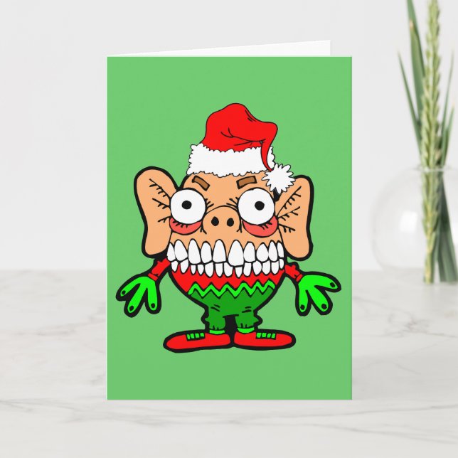 Cartes Pour Fêtes Annuelles Monstre drôle de Noël (Devant)