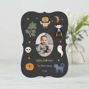 Cartes Pour Fêtes Annuelles Monstres mignons d'Halloween Photo personnalisée