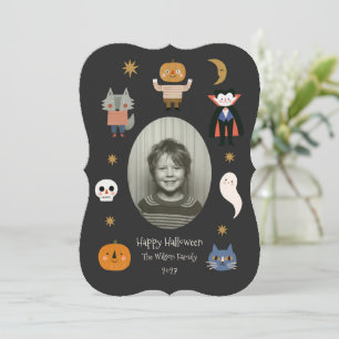 Cartes Pour Fêtes Annuelles Monstres mignons d'Halloween Photo personnalisée