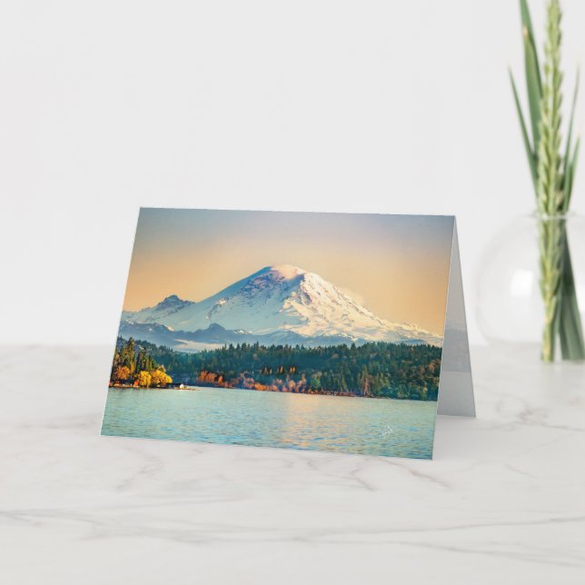 Cartes Pour Fêtes Annuelles Mont Rainier Lake Washington Toutes les occasions (Devant)