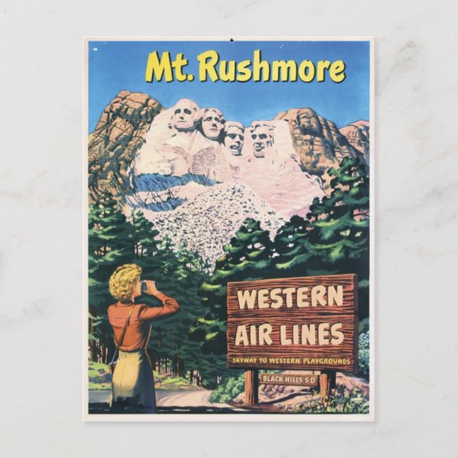Cartes Pour Fêtes Annuelles Mont Rushmore vintage (Devant)