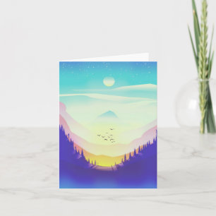 Cartes Pour Fêtes Annuelles Montagnes brumeuses