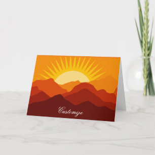 Cartes Pour Fêtes Annuelles Montagnes du désert Coucher de soleil Thunder_Cove