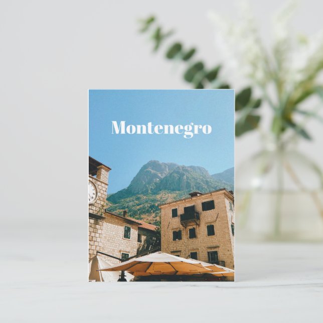 Cartes Pour Fêtes Annuelles Montenegro Cityscape  (Debout devant)