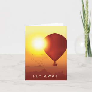 Cartes Pour Fêtes Annuelles Montgolfière Fly Away ciel du soir