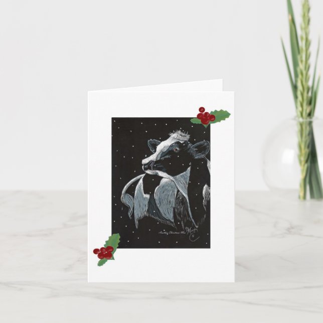 Cartes Pour Fêtes Annuelles Moo de Noël (Devant)