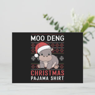 Cartes Pour Fêtes Annuelles Moo Deng Pyjama de Noël Assorti pour la Famille 