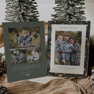 Cartes Pour Fêtes Annuelles Moody Botanical Multi Photo double face
