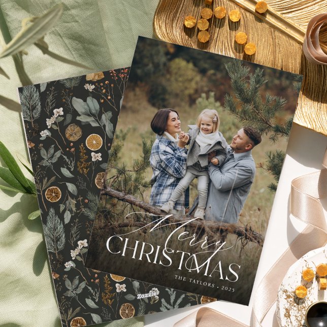Cartes Pour Fêtes Annuelles Moody Botanical Vertical Photo (Créateur téléchargé)