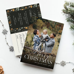 Cartes Pour Fêtes Annuelles Moody Chrirstmas Botanique Photo verticale